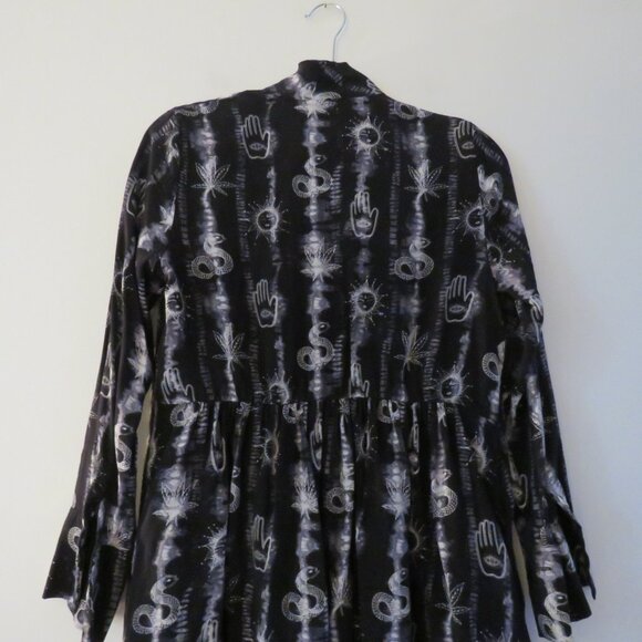 SANDRO Protect 100% Silk Tarot Astrology Zodiac Celestial Shirt Dress Size US 6 - Picture 10 of 15